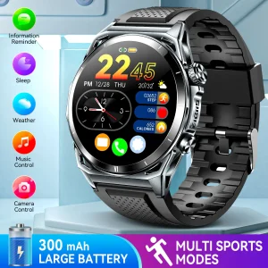 EIGIIS Smart Watch KE6 1.43" AMOLED Display Men Black Sports Watch
